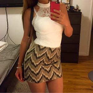 Zara brown sequin skirt